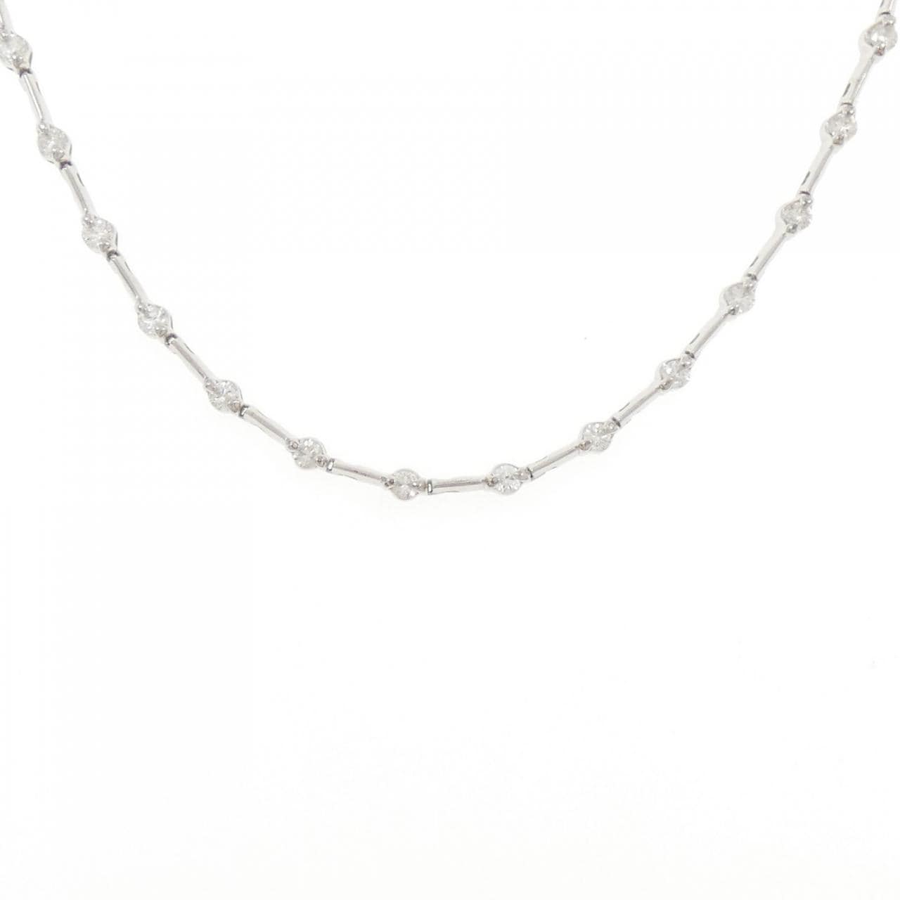 K18WG ダイヤモンド ネックレス 3.00CT