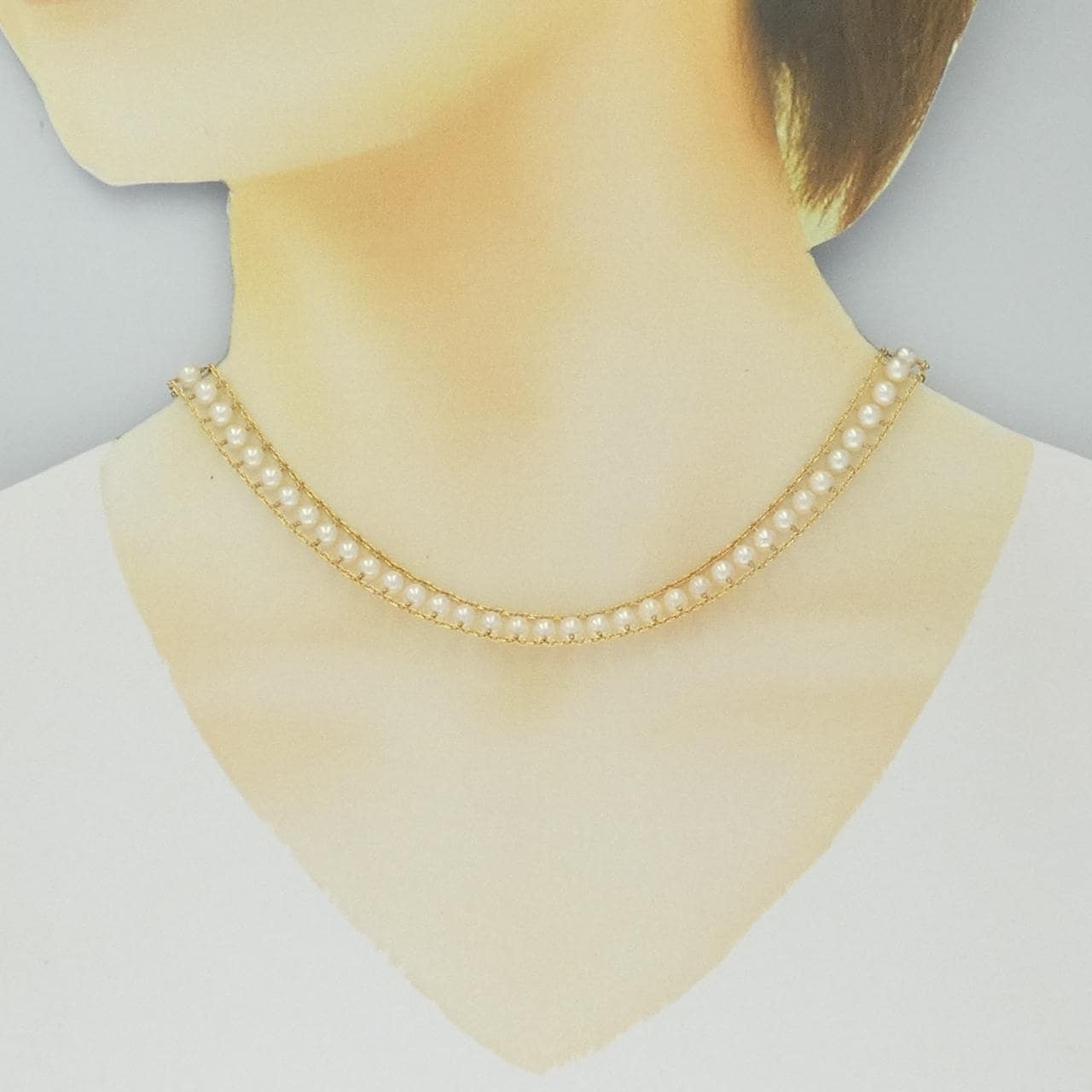 K18YG アコヤパール ネックレス 3.5-4mm