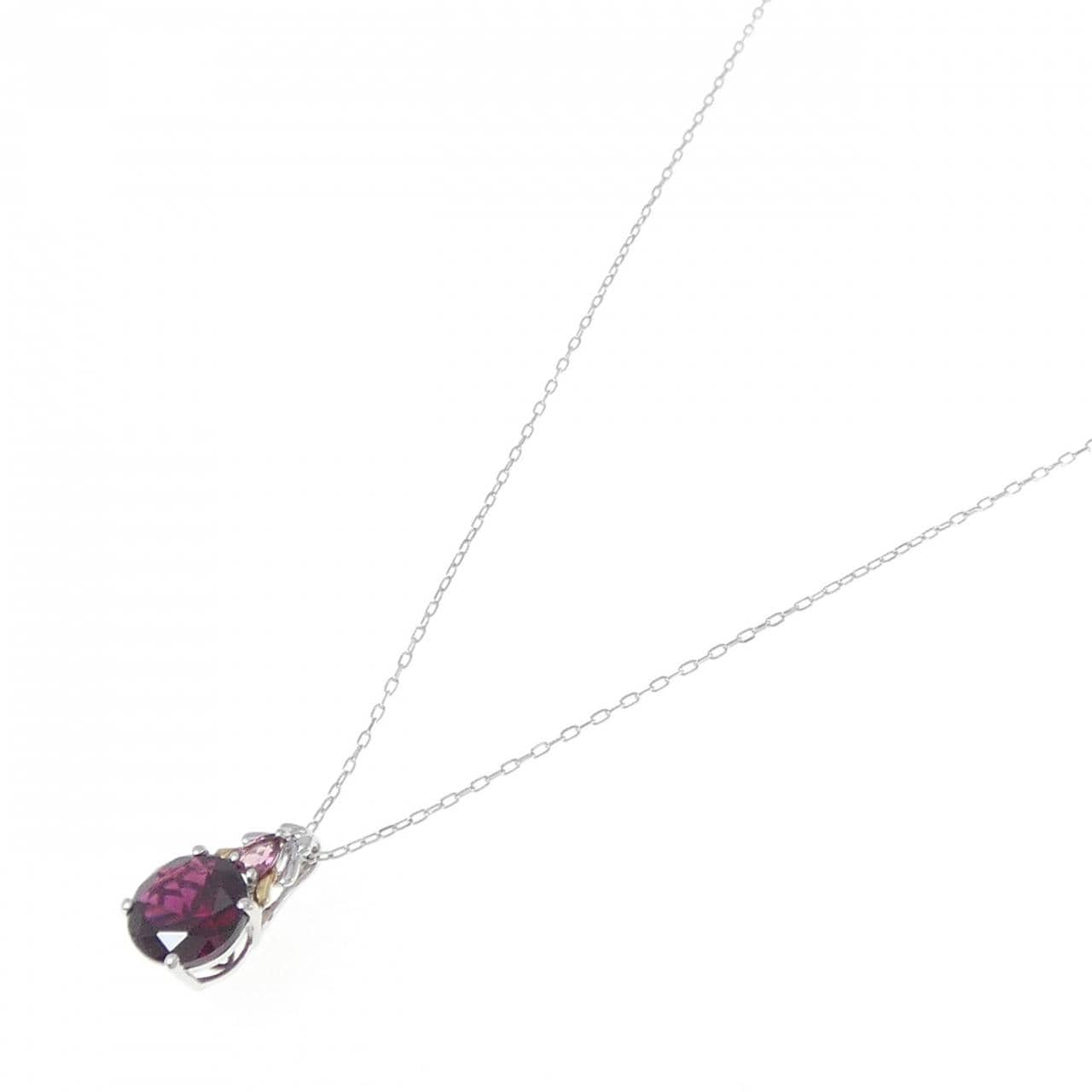 K18WG/K18YG Garnet Necklace