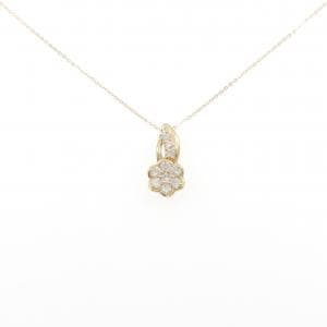 K18YG フラワー ダイヤモンド ネックレス 0.50CT