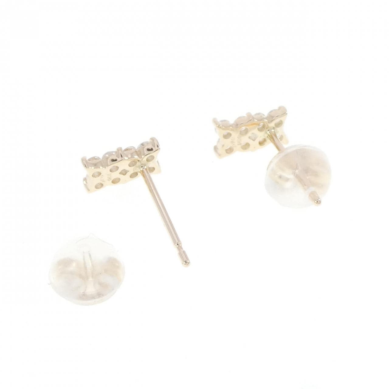 【リメイク】K10YG フラワー ダイヤモンド ピアス 0.20CT