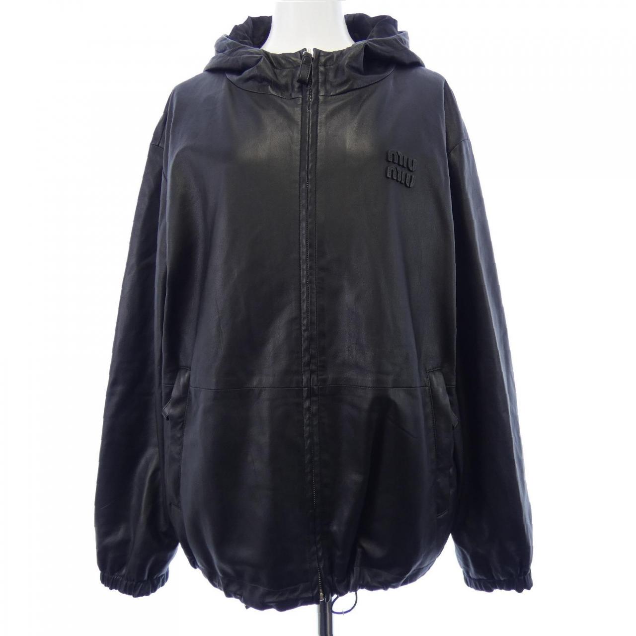 ミュウミュウ MIU MIU MIU MIU ロゴ MPV933 SOOO 13UB レザージャケット