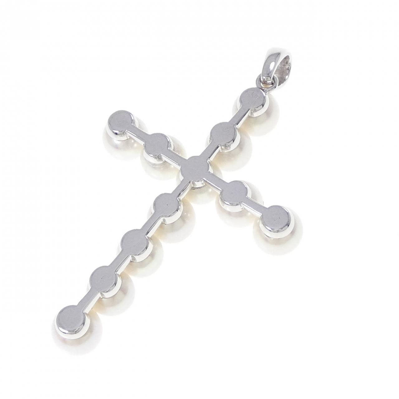 K18WG クロス アコヤパール ペンダント