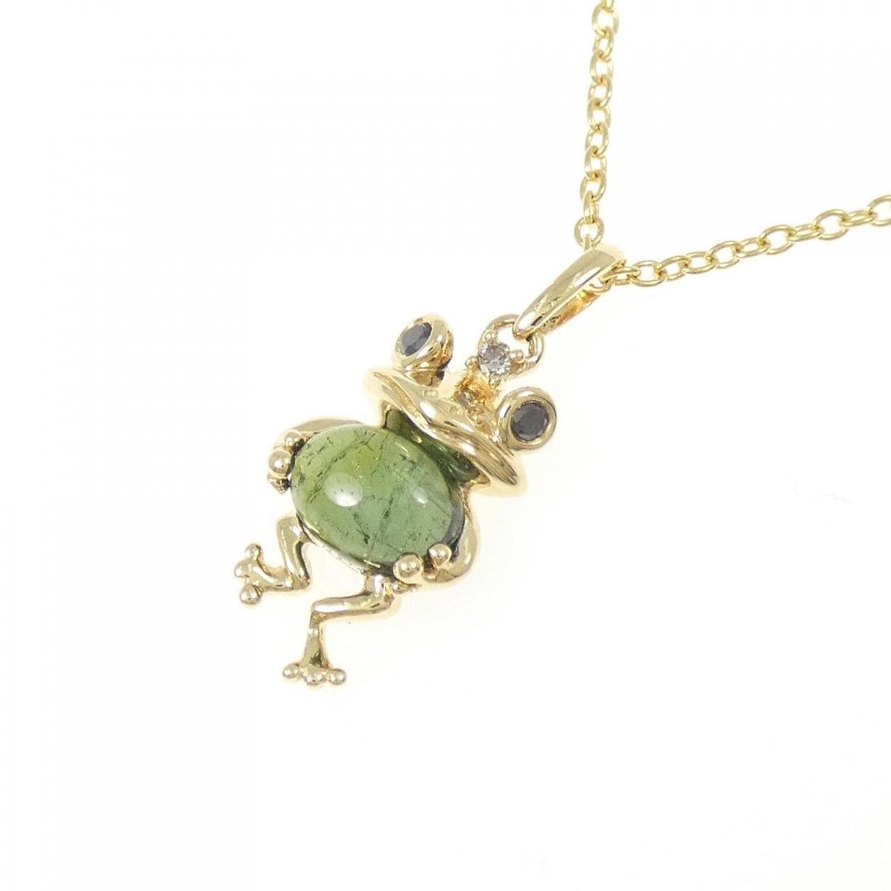 ジーエスティービー フロッグ　トルマリン ネックレス 0.75CT