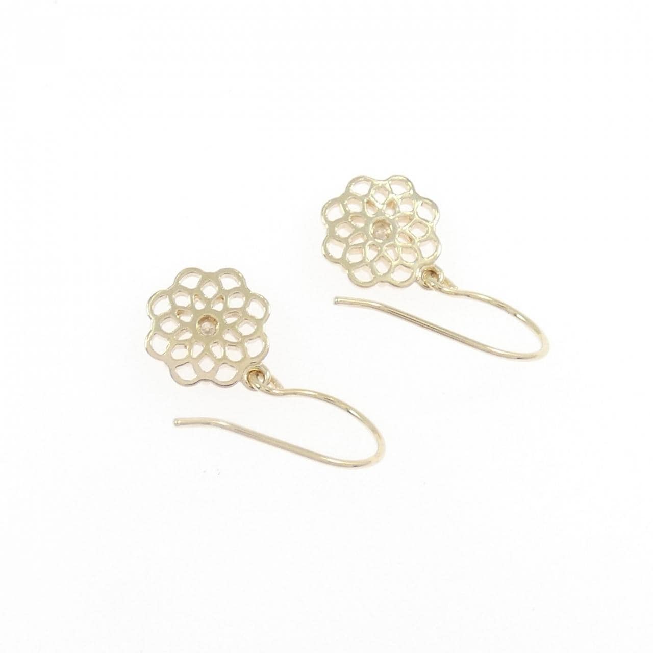 K10YG ダイヤモンド ピアス