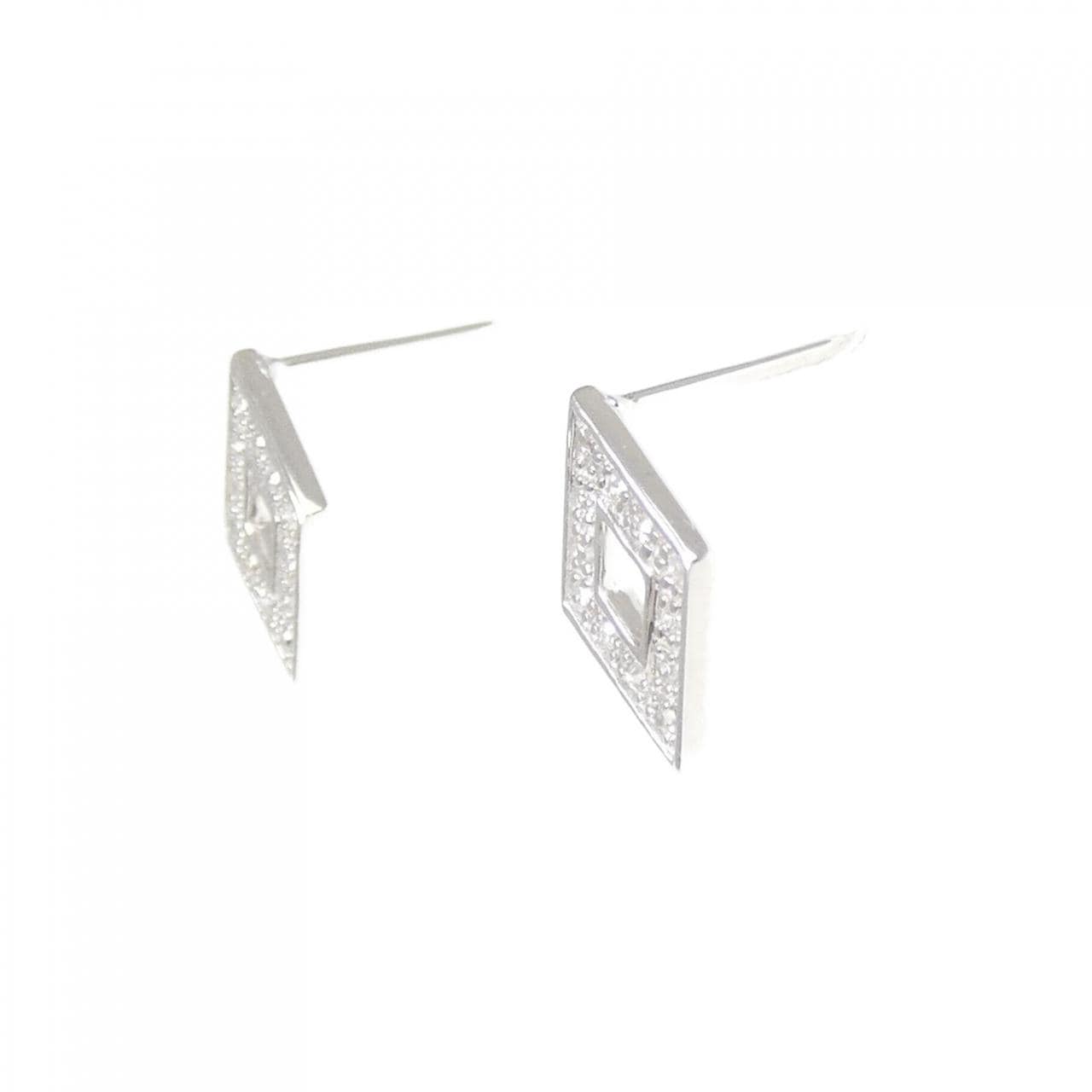 K14WG ダイヤモンド ピアス 0.06CT