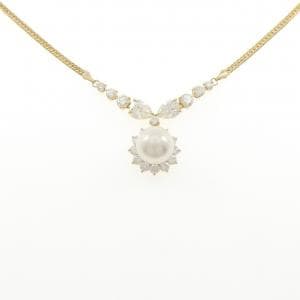 K18YG 白蝶パール ネックレス 10.4mm