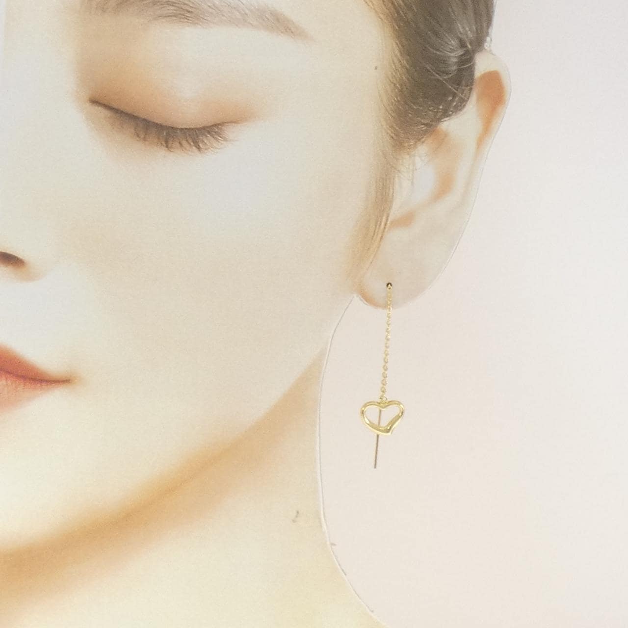K18YG ハート ピアス