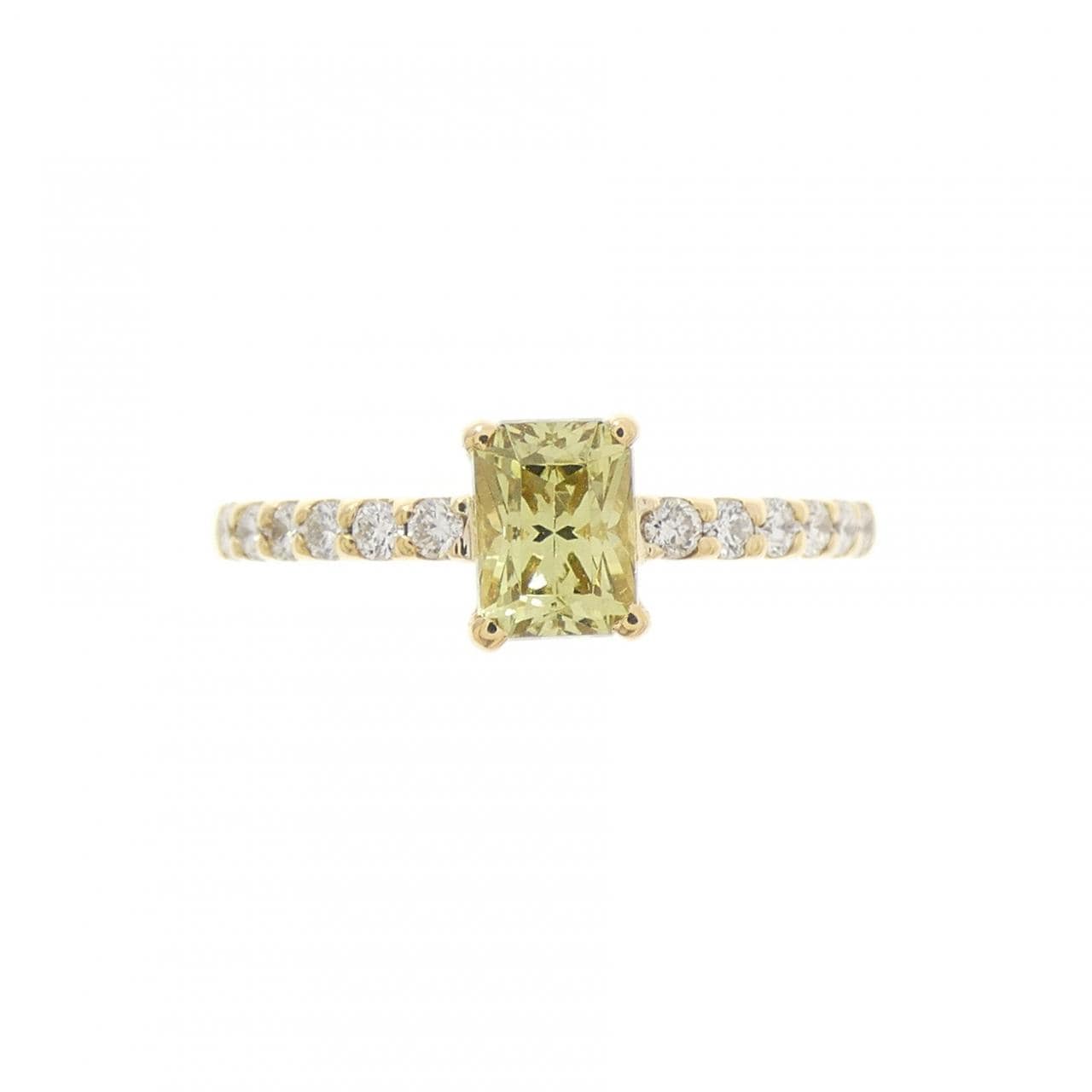 K18YG グリーンガーネット リング 0.54CT