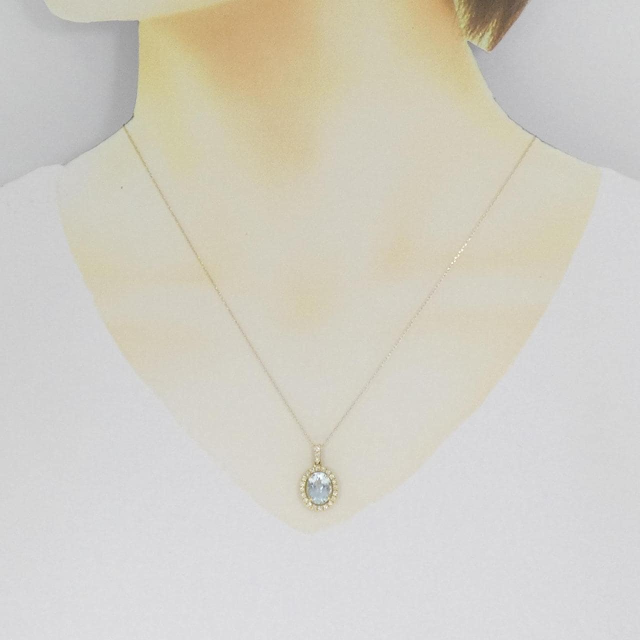 【新品】K18YG アクアマリン ネックレス 1.56CT