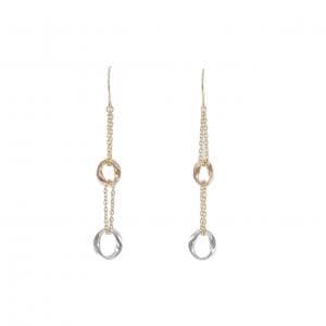 K18スリーカラー ピアス