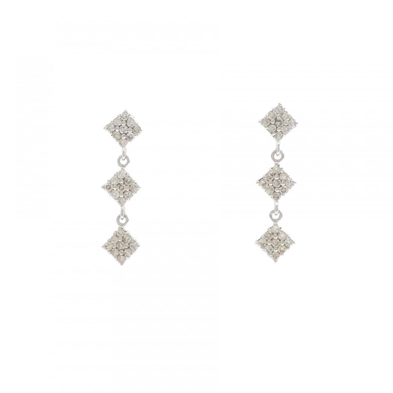 K18WG ダイヤモンド ピアス 0.30CT