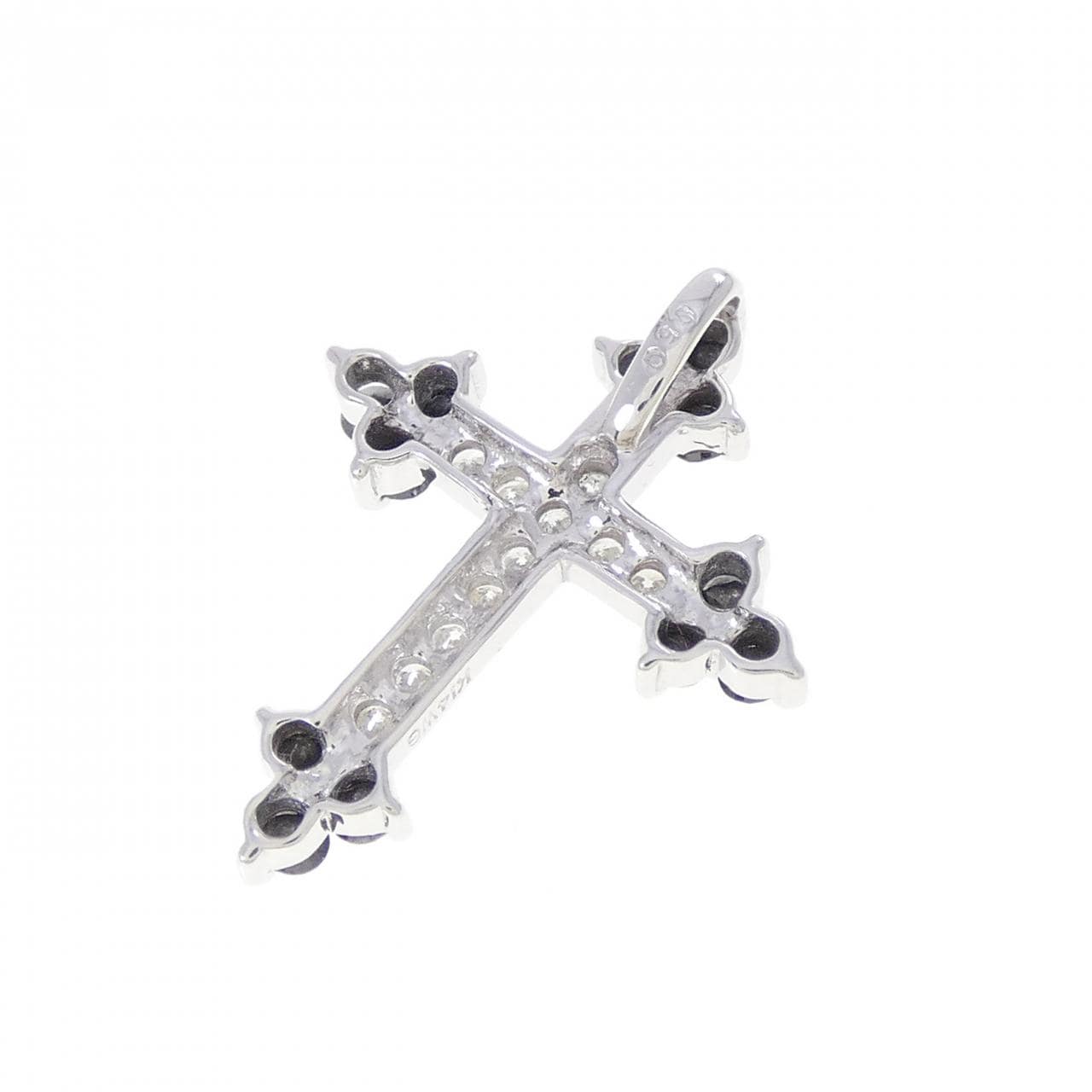K14WG クロス ダイヤモンド ペンダント 0.50CT