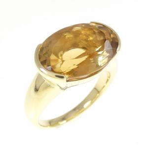 K18YG シトリン リング 7.226CT