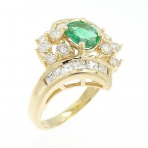 K18YG エメラルド リング 0.39CT