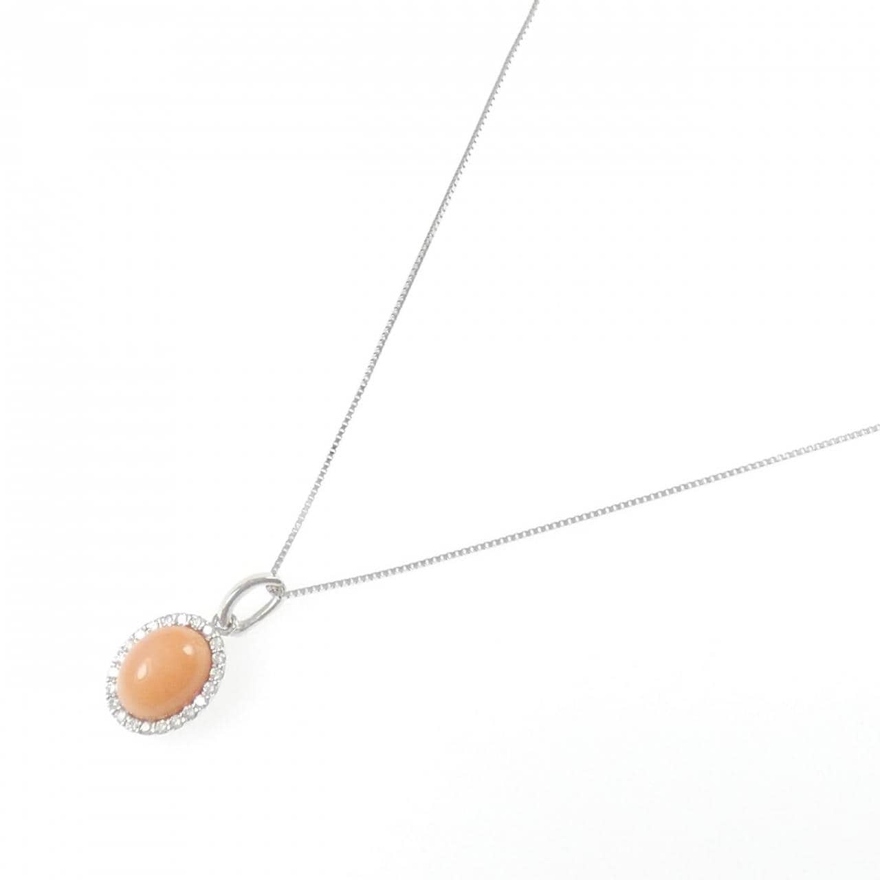 K18WG サンゴ ネックレス