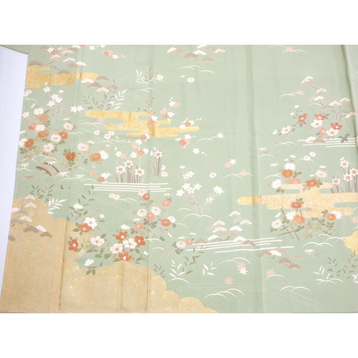 【未使用品】訪問着　友禅金彩加工　刺繍入り