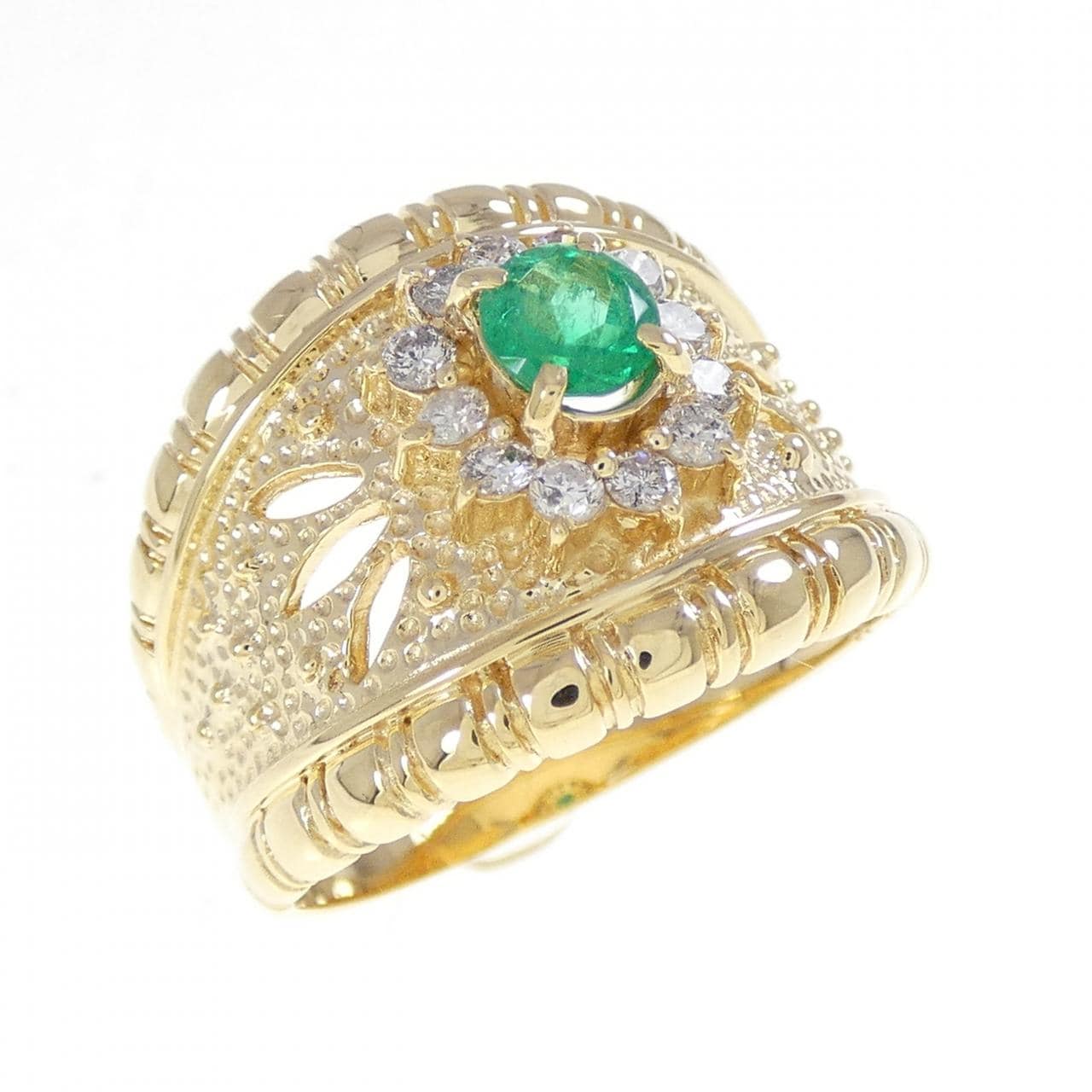 K18YG エメラルド リング 0.26CT