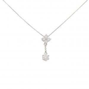 PT900/PT850 フラワー ダイヤモンド ネックレス 0.50CT