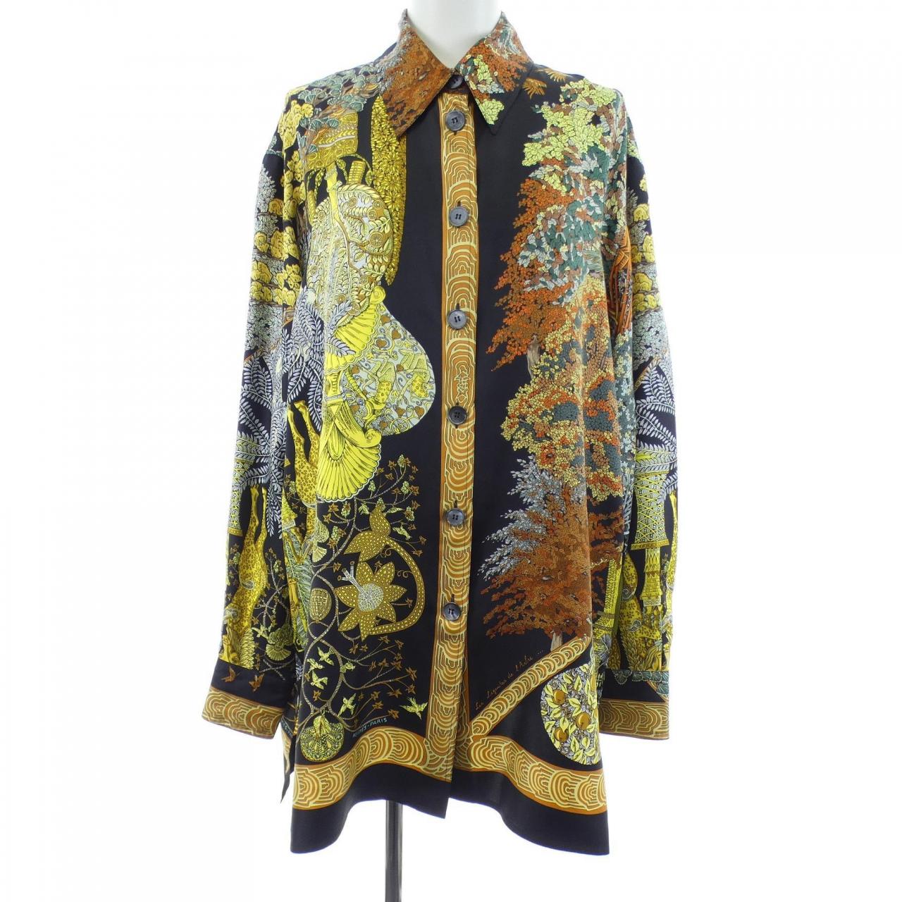 【ヴィンテージ】エルメス HERMES LES LEGENDES DE L'ARBRE ツイルレーヌ. シャツ