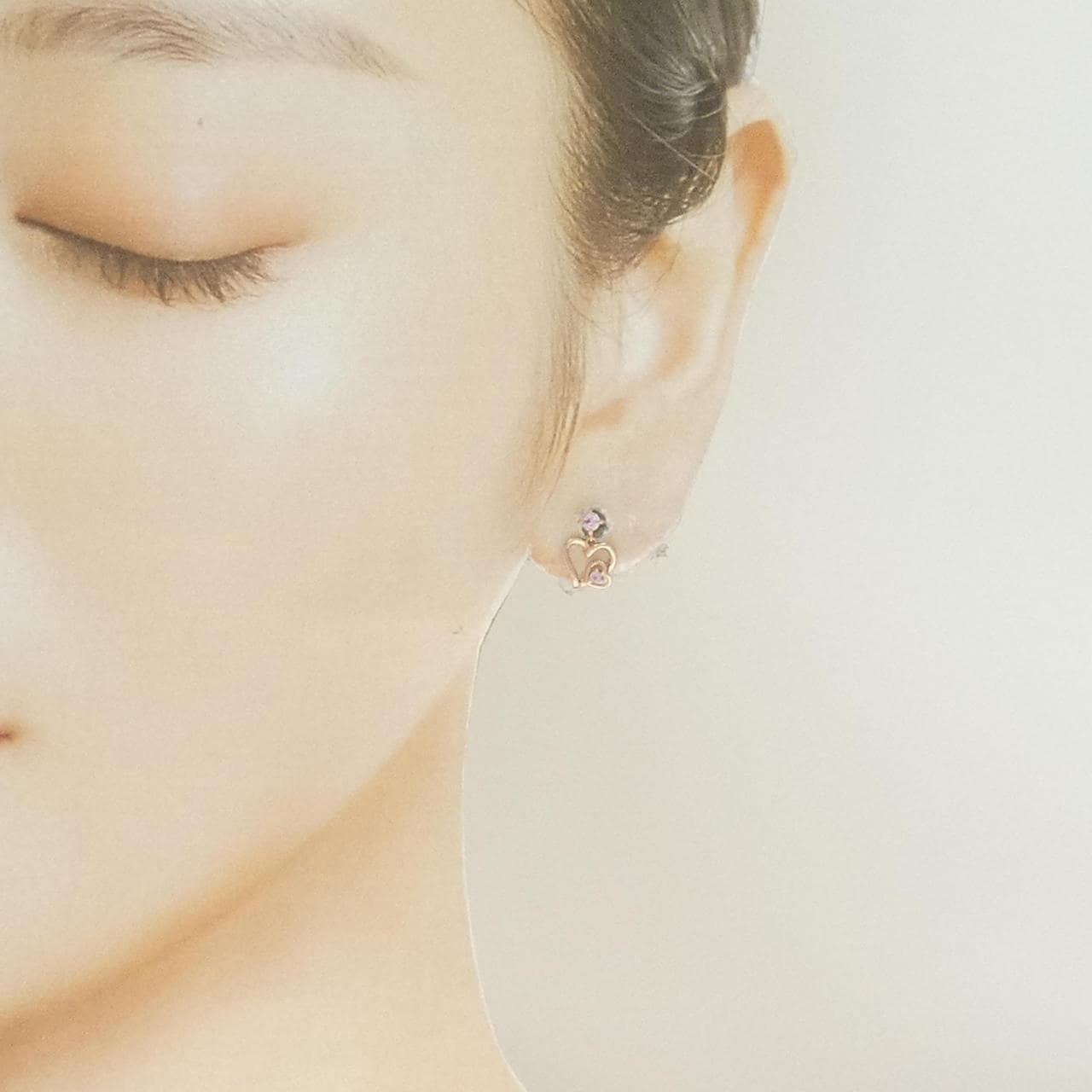 K10PG ハート サファイヤ ピアス