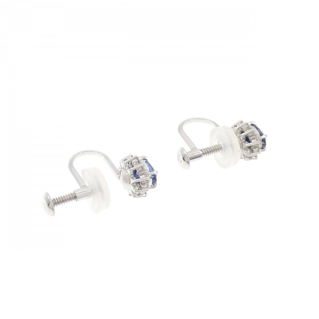 PT900 サファイヤ イヤリング 1.07CT