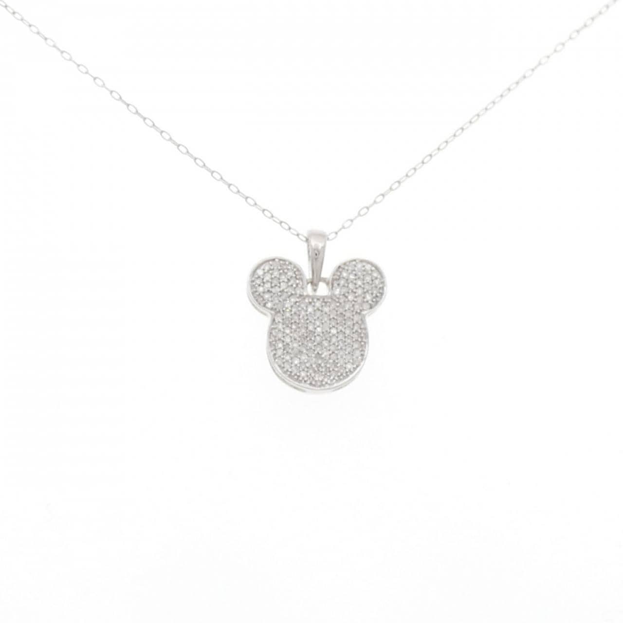 K18WG pave Diamond necklace 0.30CT