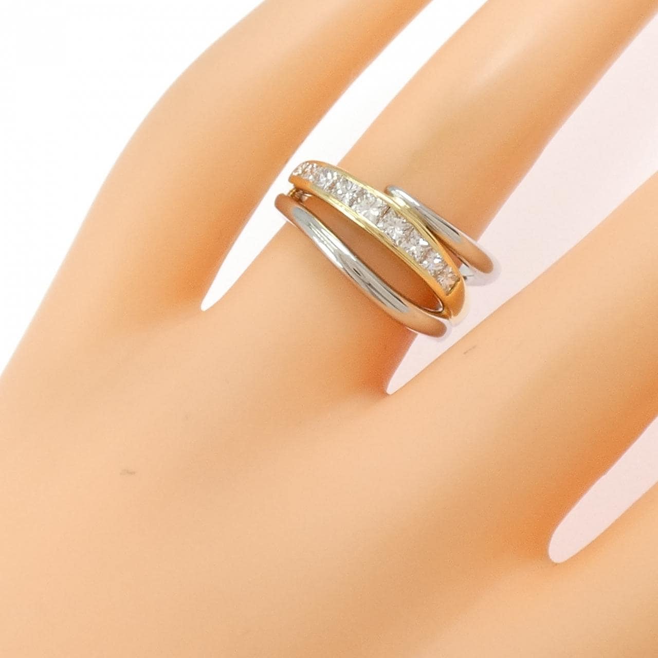 PT900/K18YG ダイヤモンド リング 0.70CT