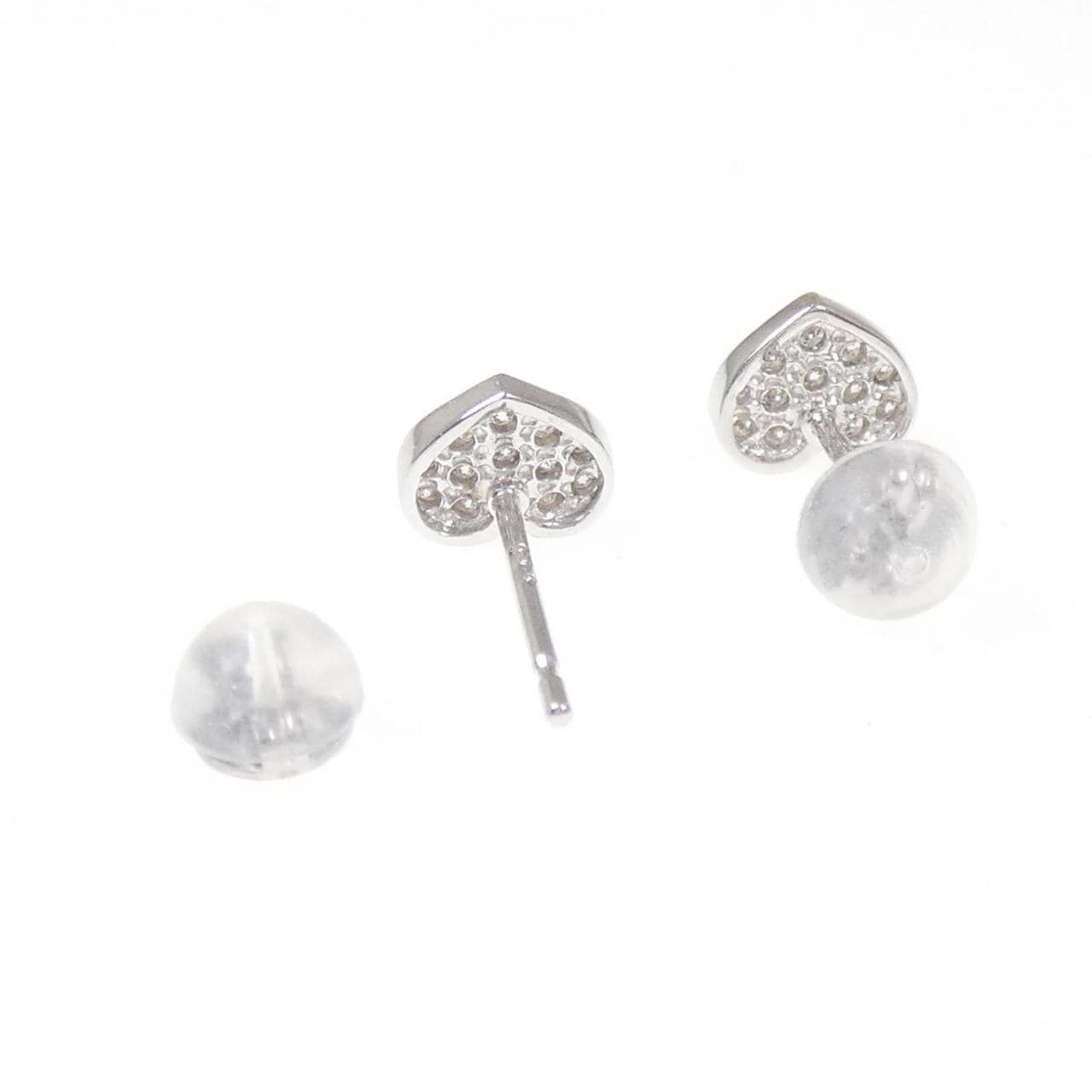 K18WG ハート ダイヤモンド ピアス 0.20CT