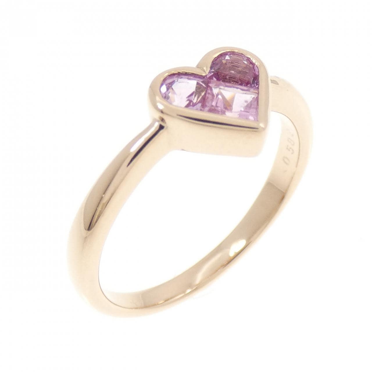 K18PG ハート サファイヤ リング 0.582CT