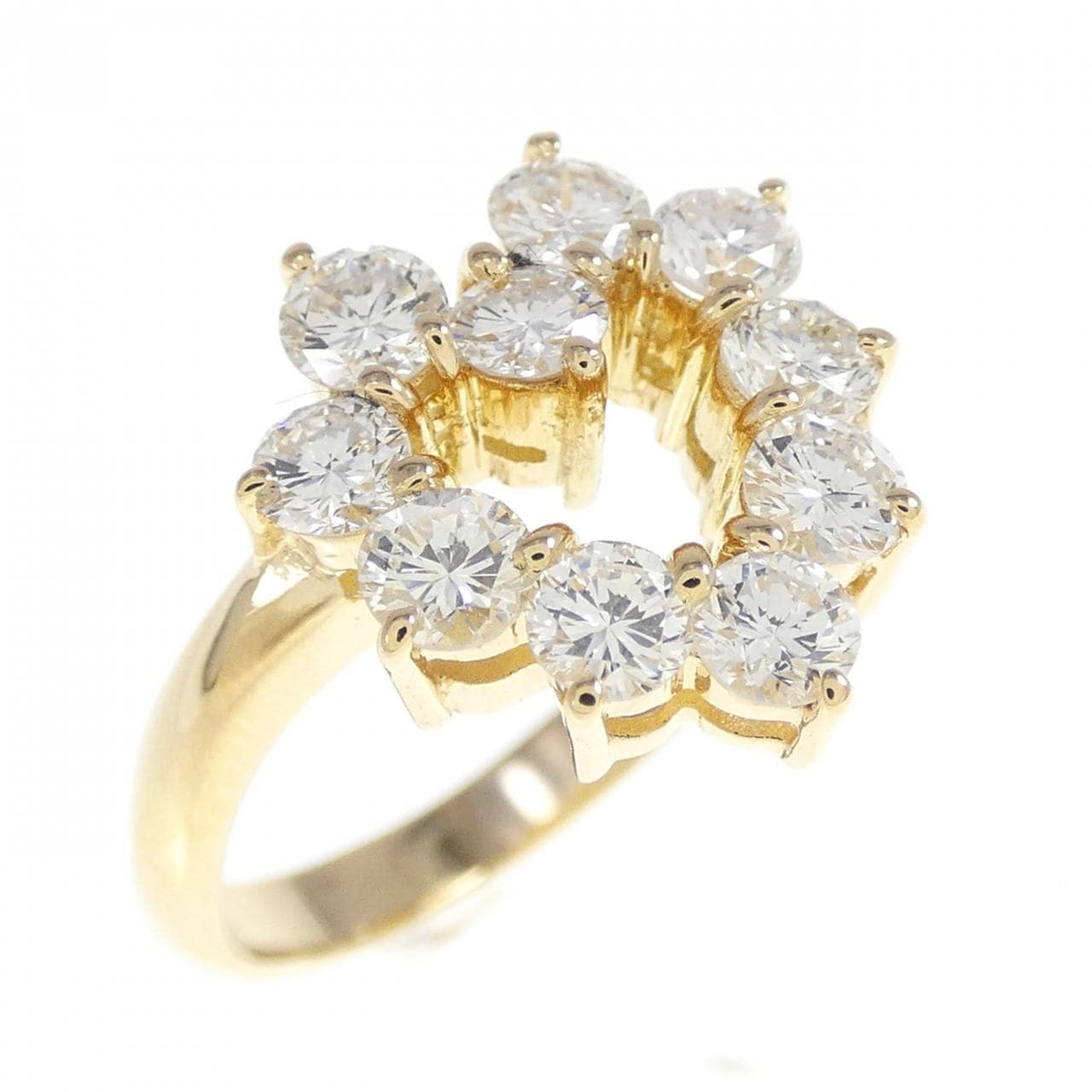 K18YG ハート ダイヤモンド リング 1.00CT