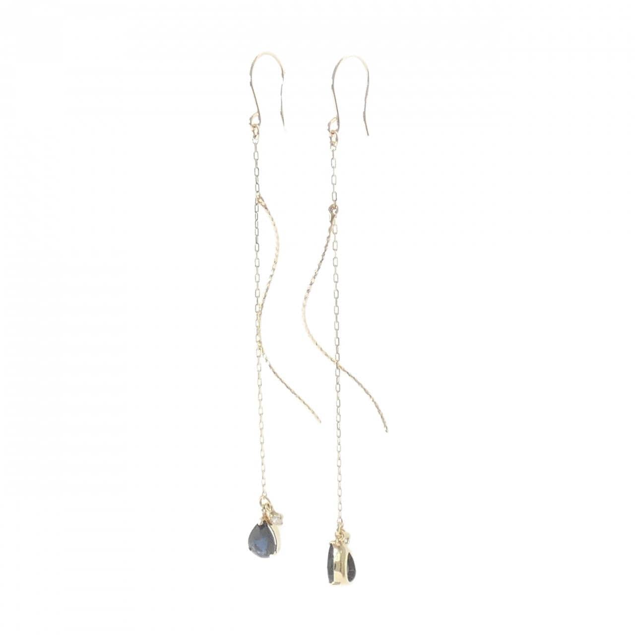 K10YG Sapphire Earrings