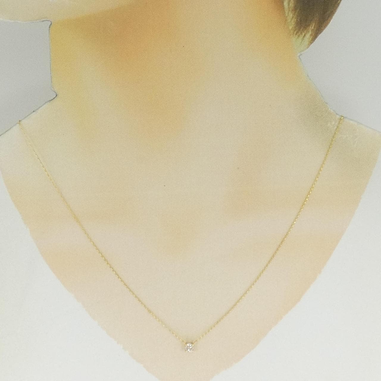K18YG ソリティア ダイヤモンド ネックレス 0.20CT