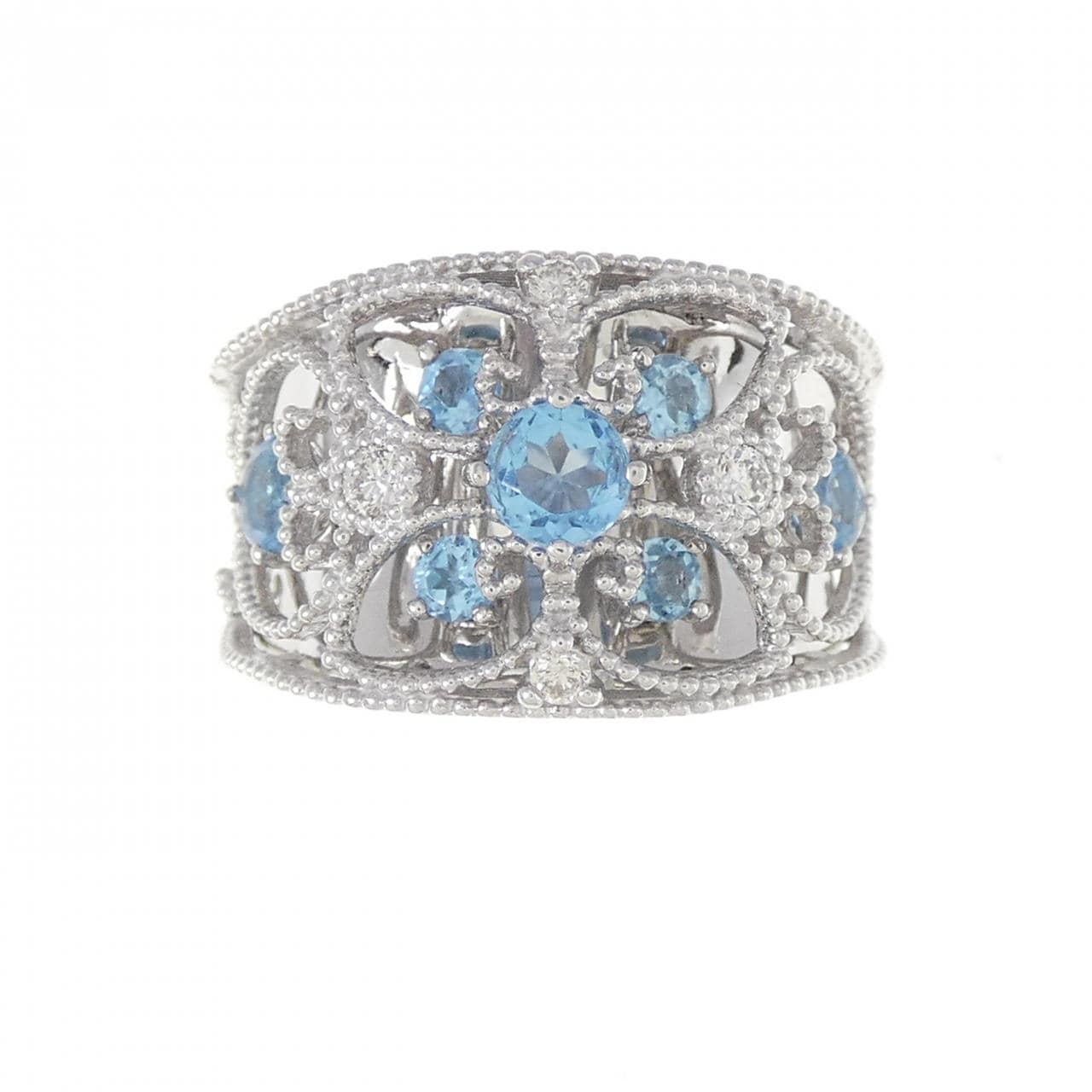 K18WG Blue Topaz Ring 0.95CT