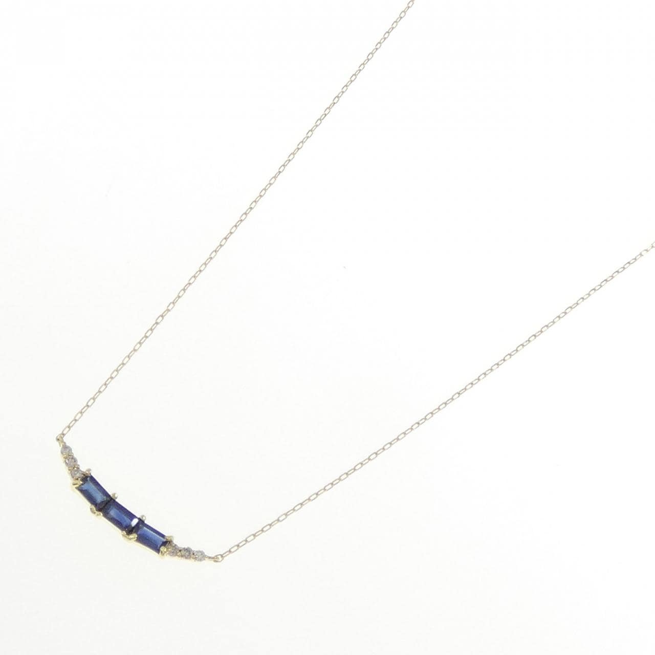 [BRAND NEW] K18YG Sapphire Necklace 0.33CT