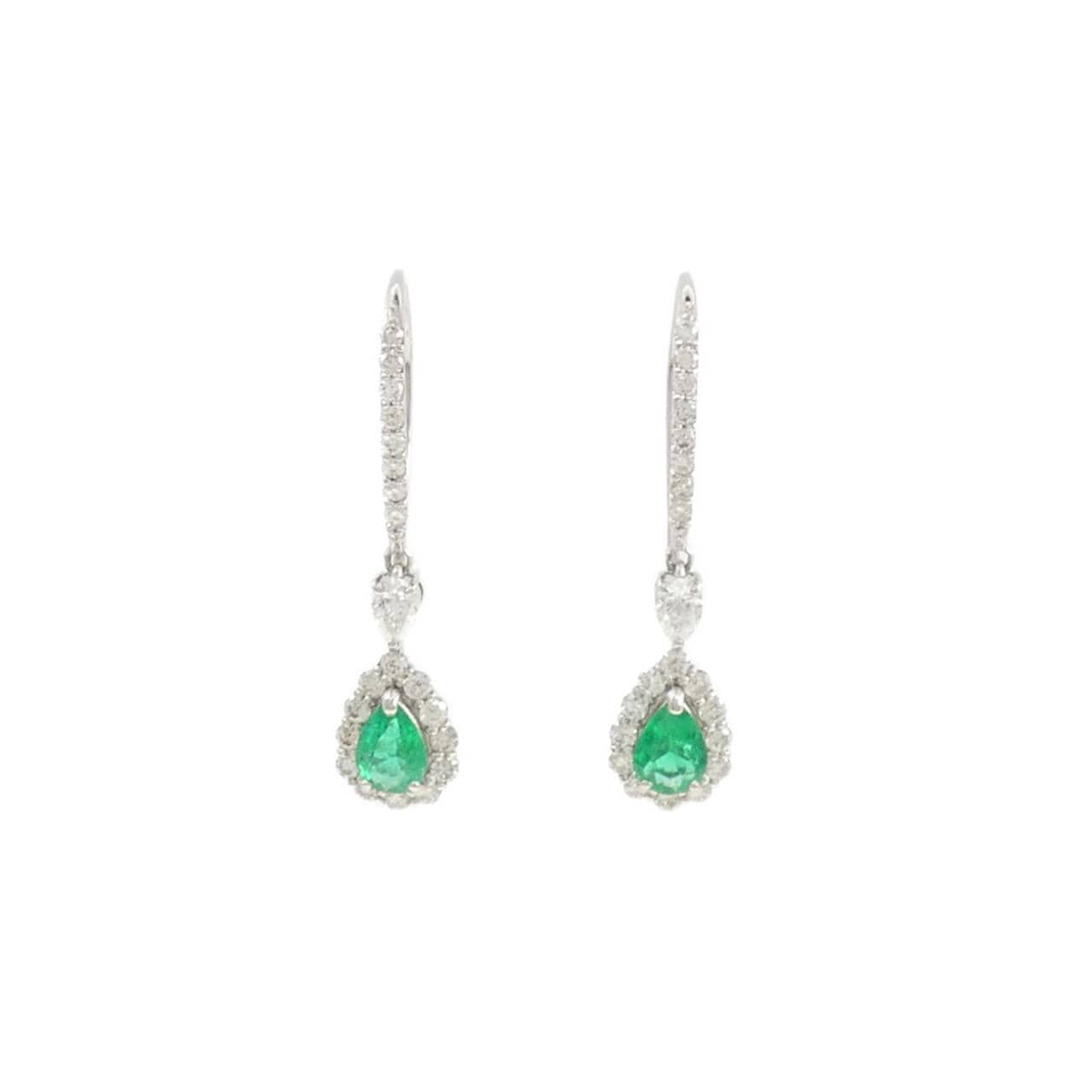 [新品] PT950 祖母綠耳環 0.37CT