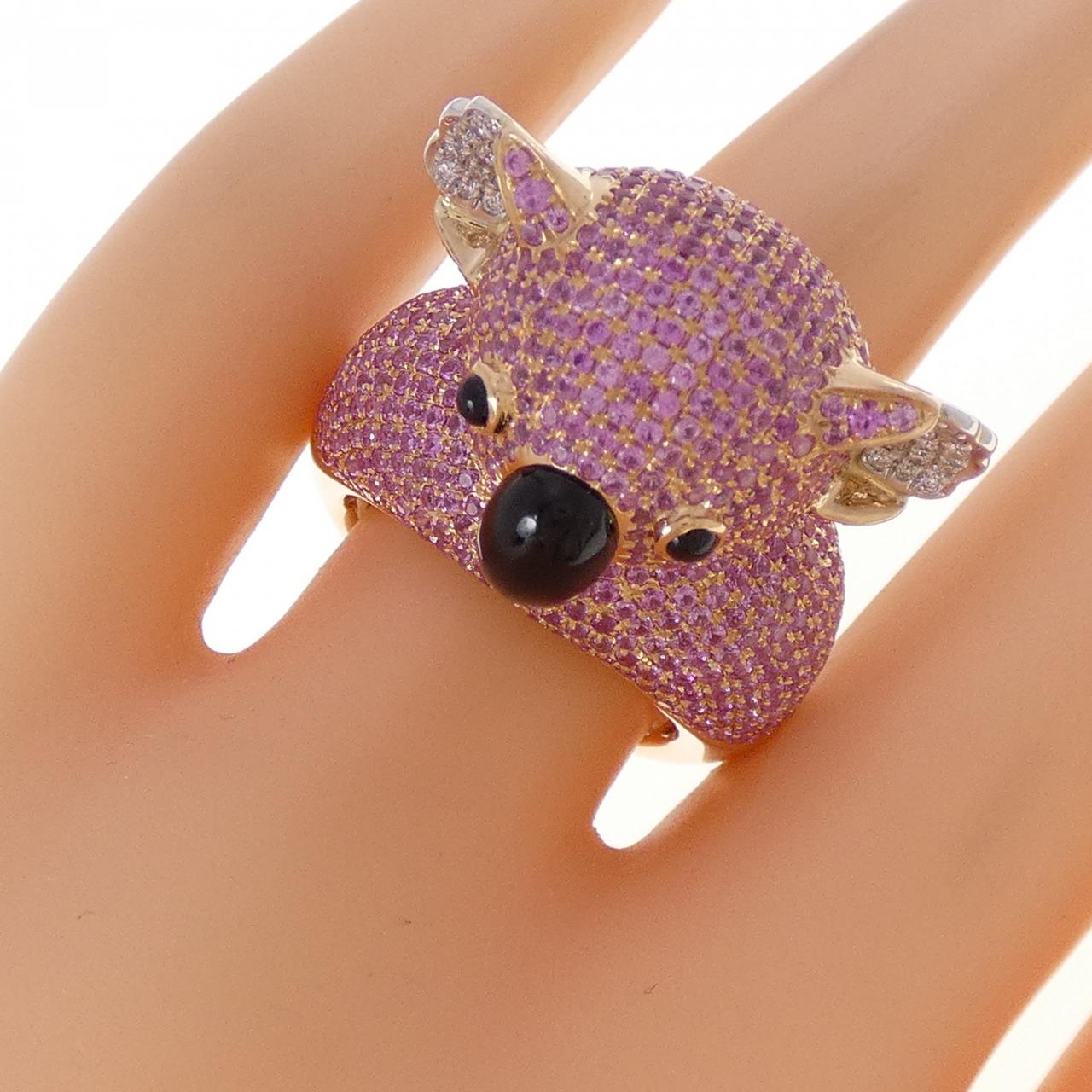 K18PG/K18WG コアラ サファイヤ リング 4.568CT