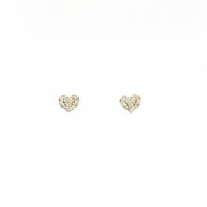 K18YG ハート ダイヤモンド ピアス 0.12CT