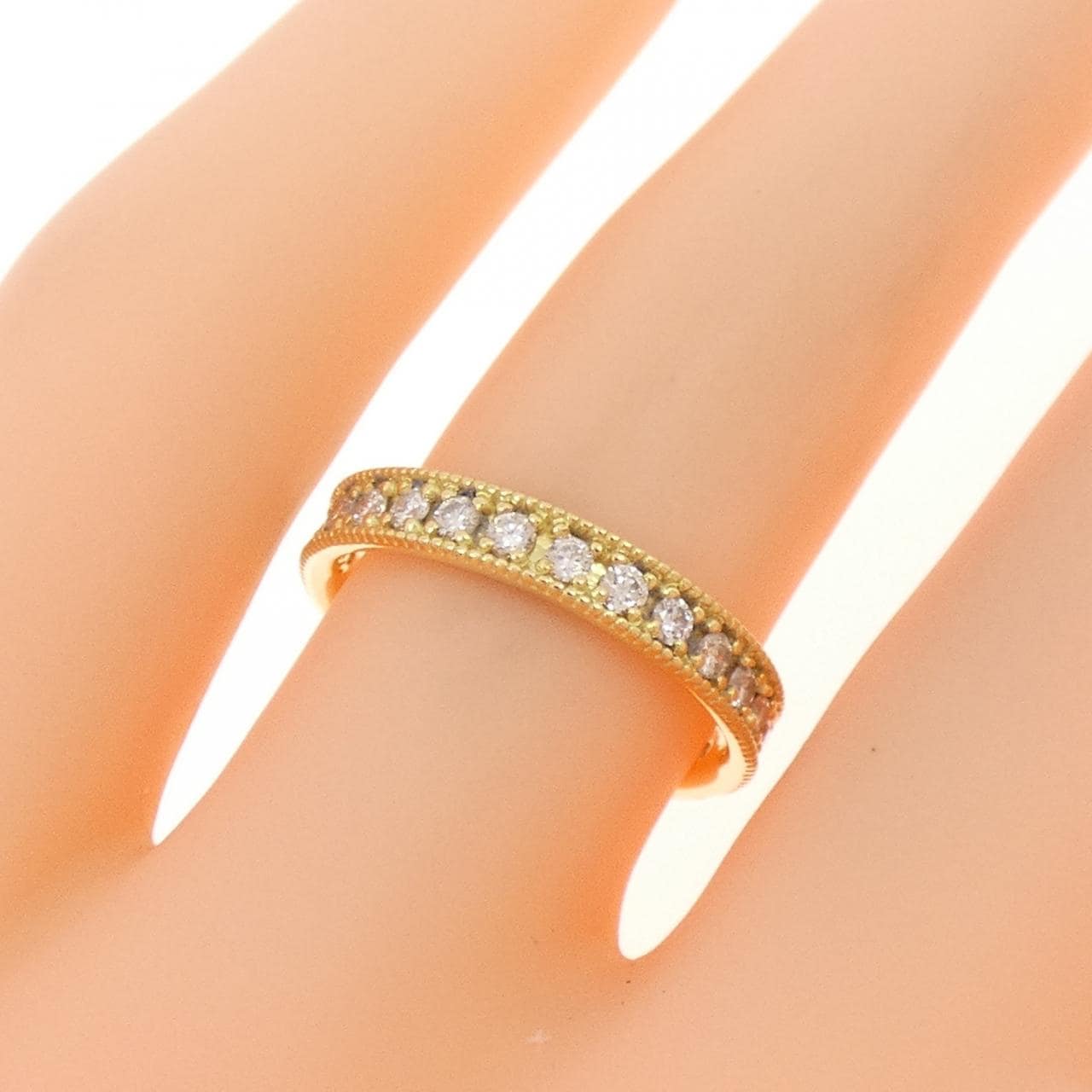 K18YG full eternity Diamond ring 0.50CT