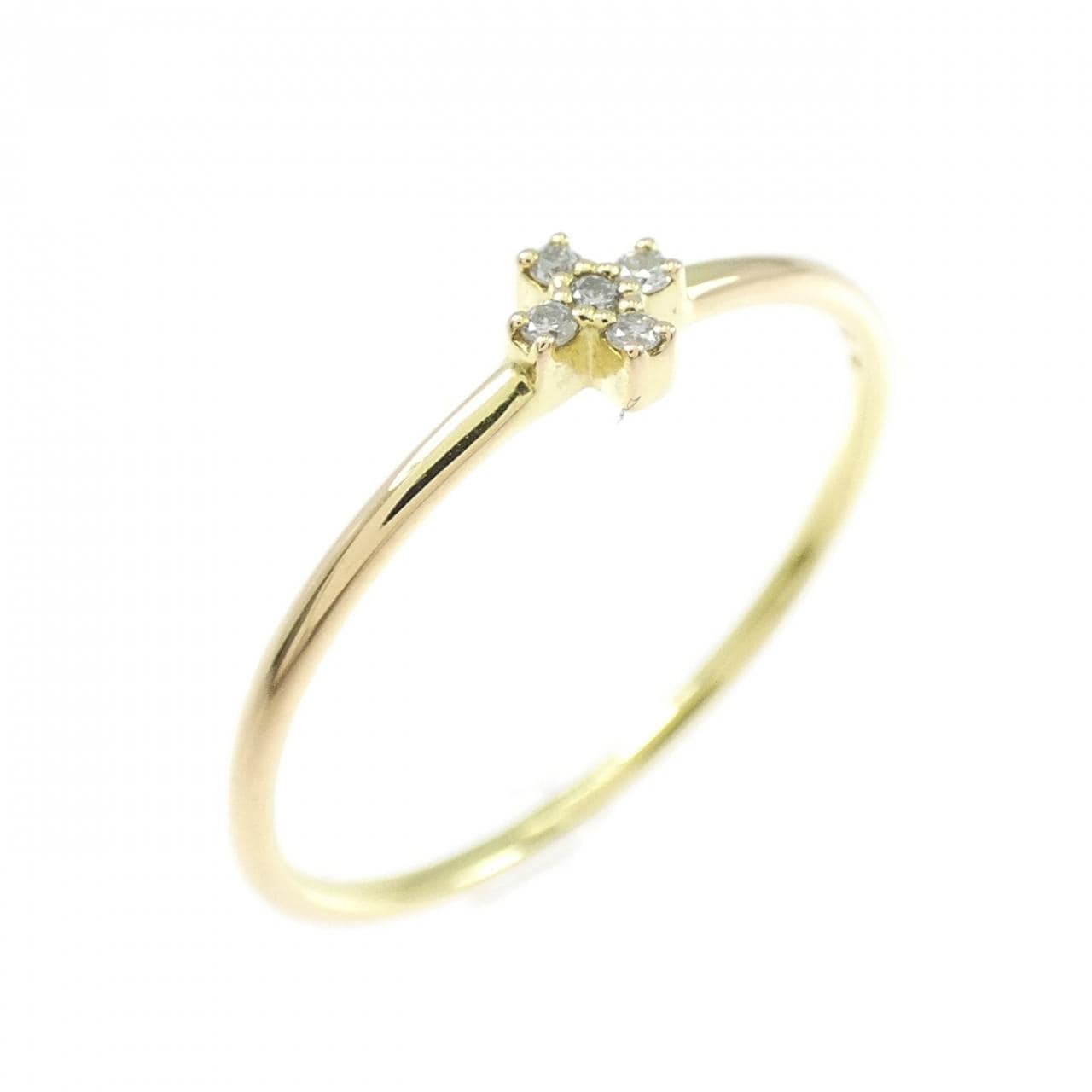 K18YG cross Diamond ring