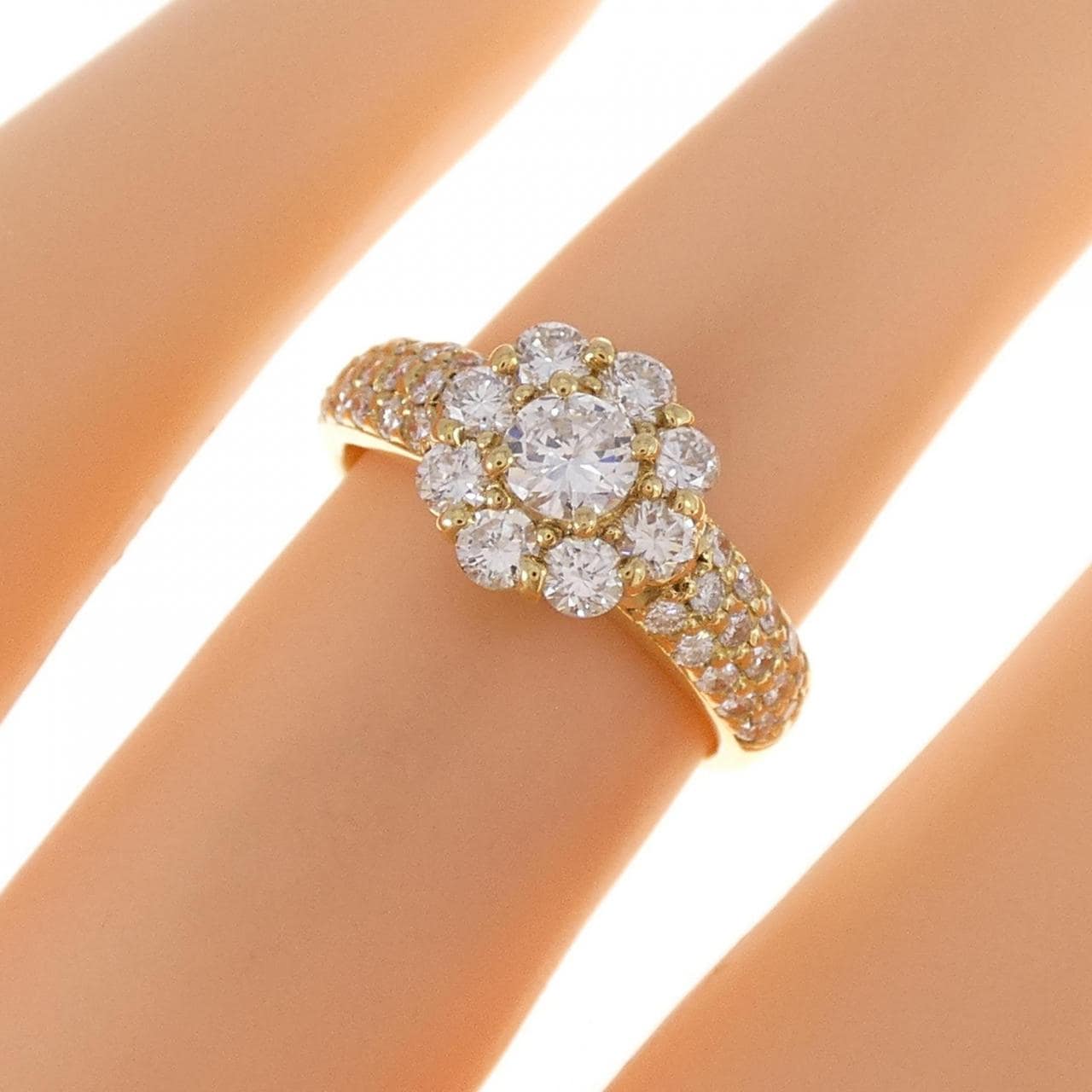 コメ兵｜K18YG フラワー ダイヤモンド リング 0.85CT｜ジュエリー