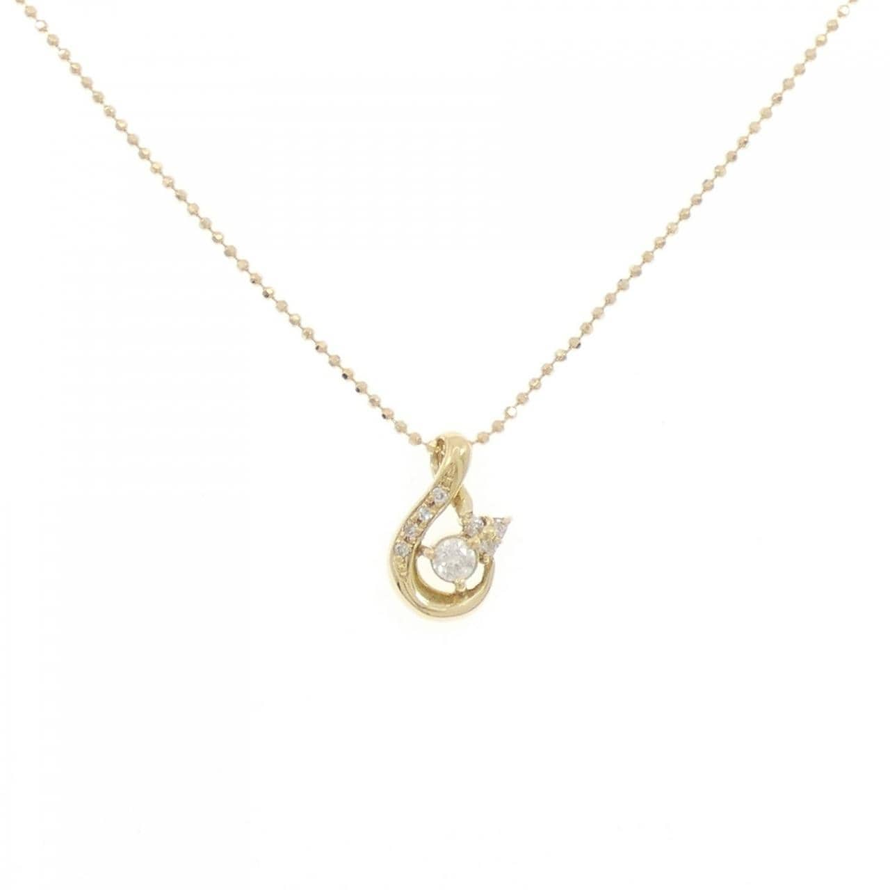 K18YG/750YG ダイヤモンド ネックレス 0.15CT