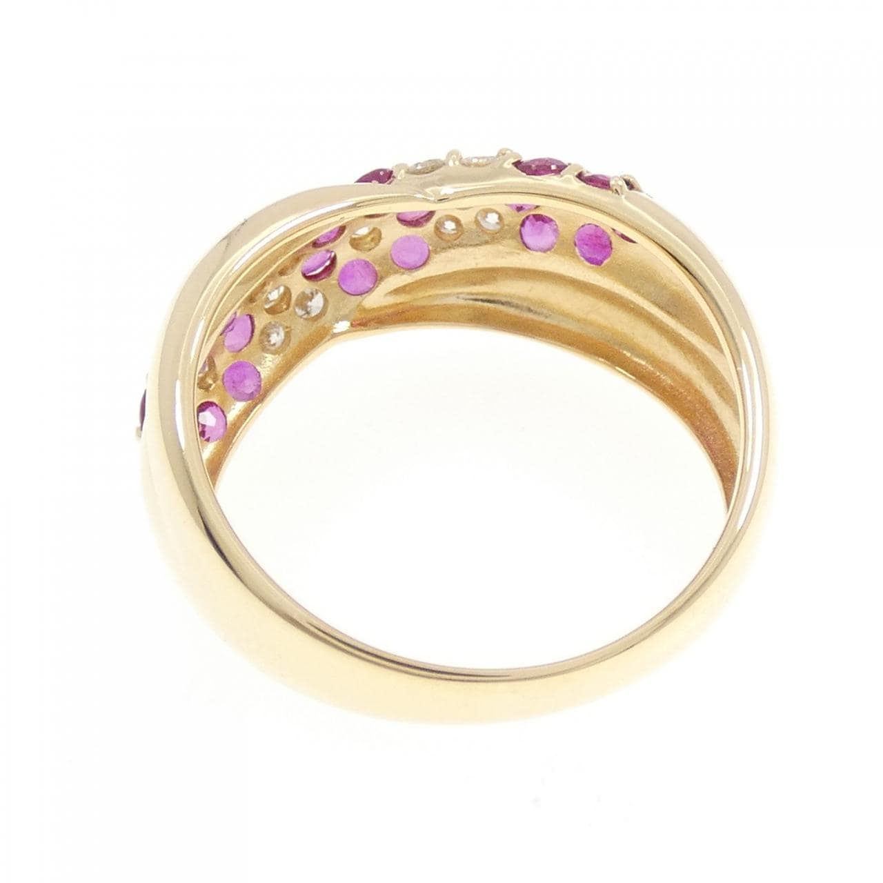 K18YG フラワー ルビー リング 1.00CT