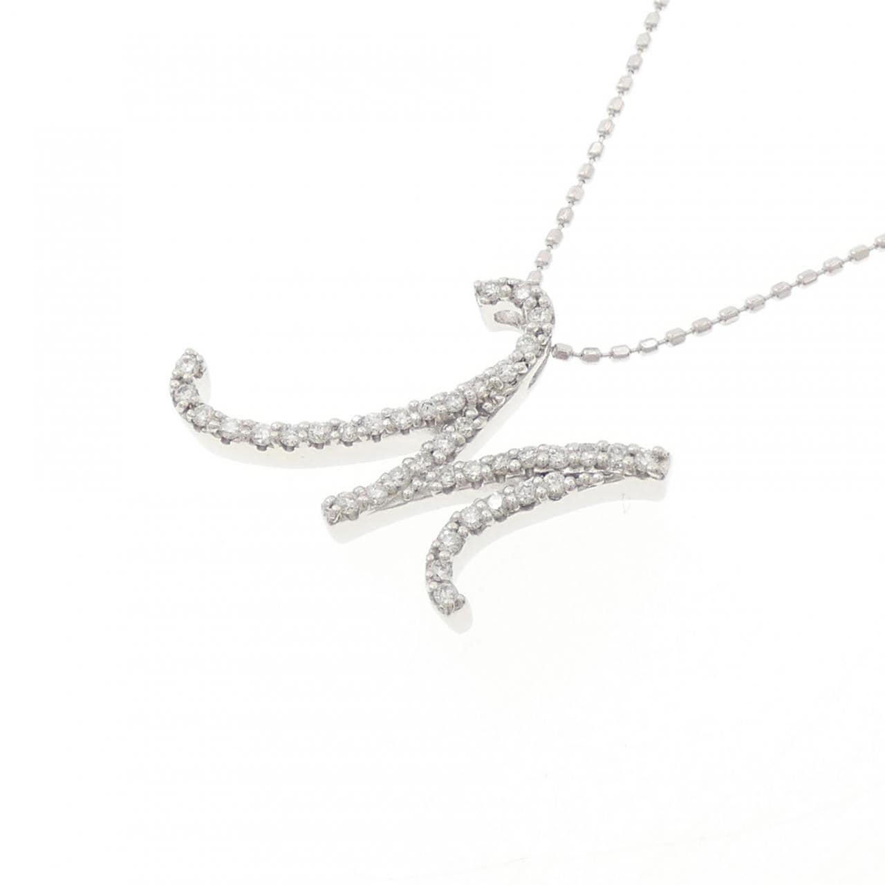 セイレーン アズーロ イニシャルM ダイヤモンド ネックレス 0.20CT