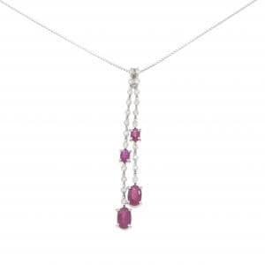 K18WG ルビー ネックレス 1.78CT