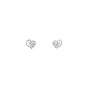 K18WG ハート ダイヤモンド ピアス