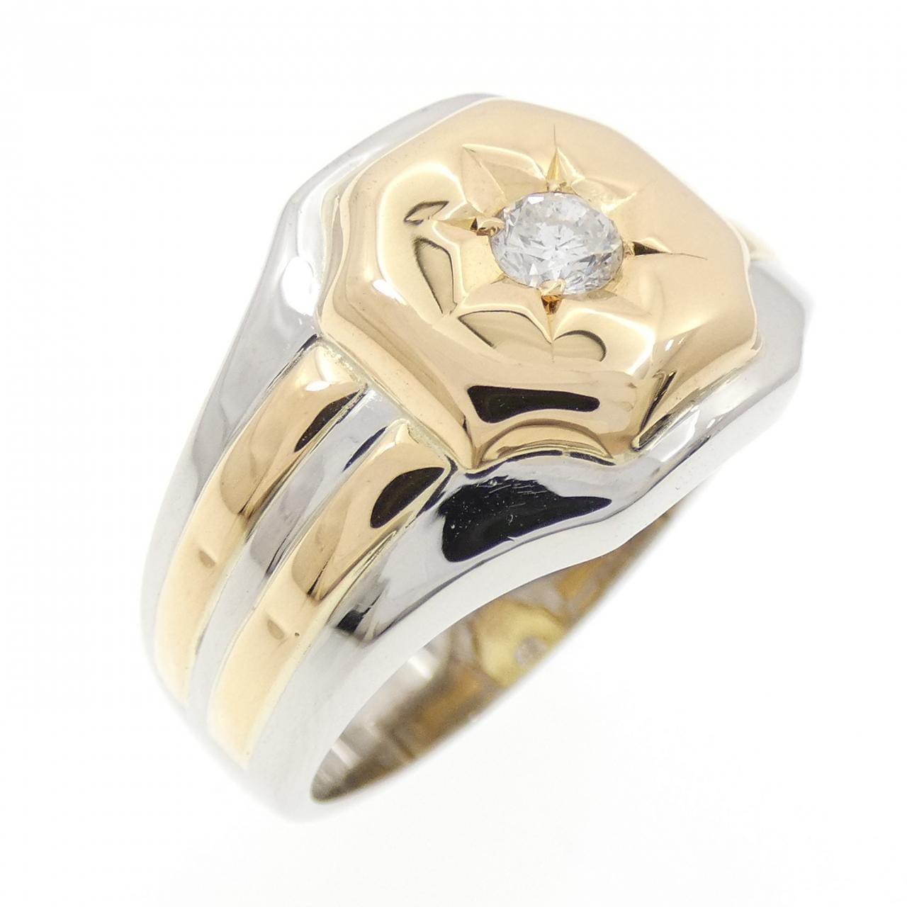 PT900/K18YG ダイヤモンド リング 0.20CT