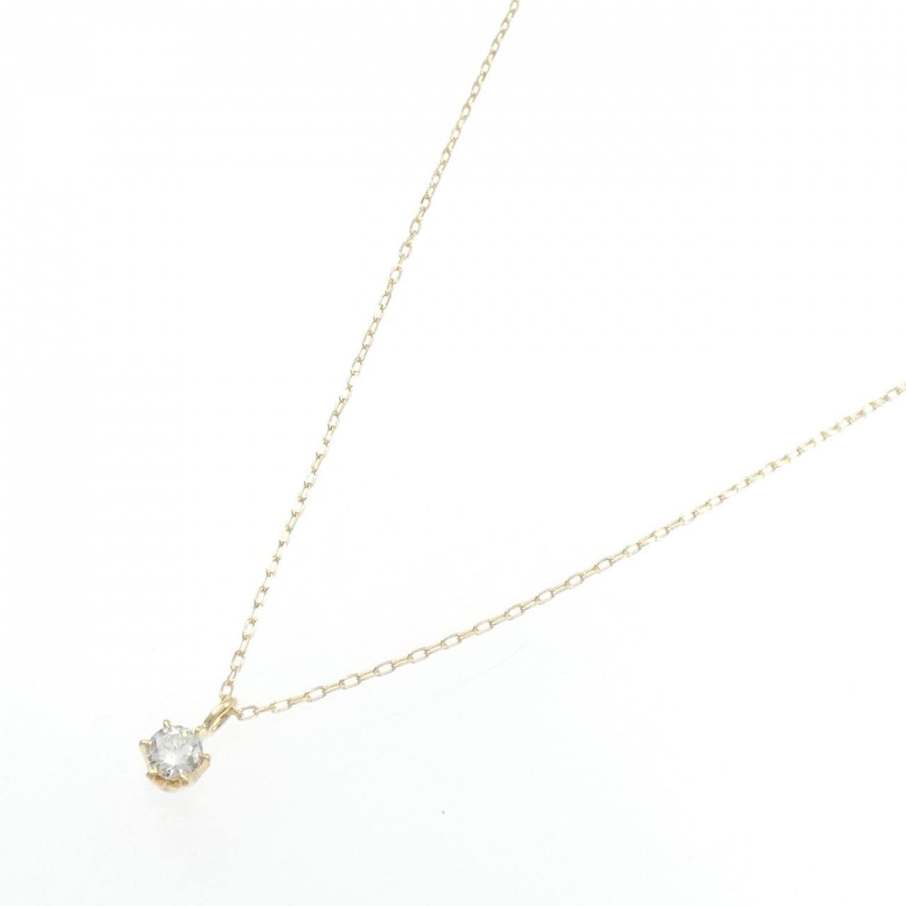 K18YG ソリティア ダイヤモンド ネックレス 0.20CT