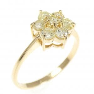 K18YG フラワー ダイヤモンド リング 0.50CT