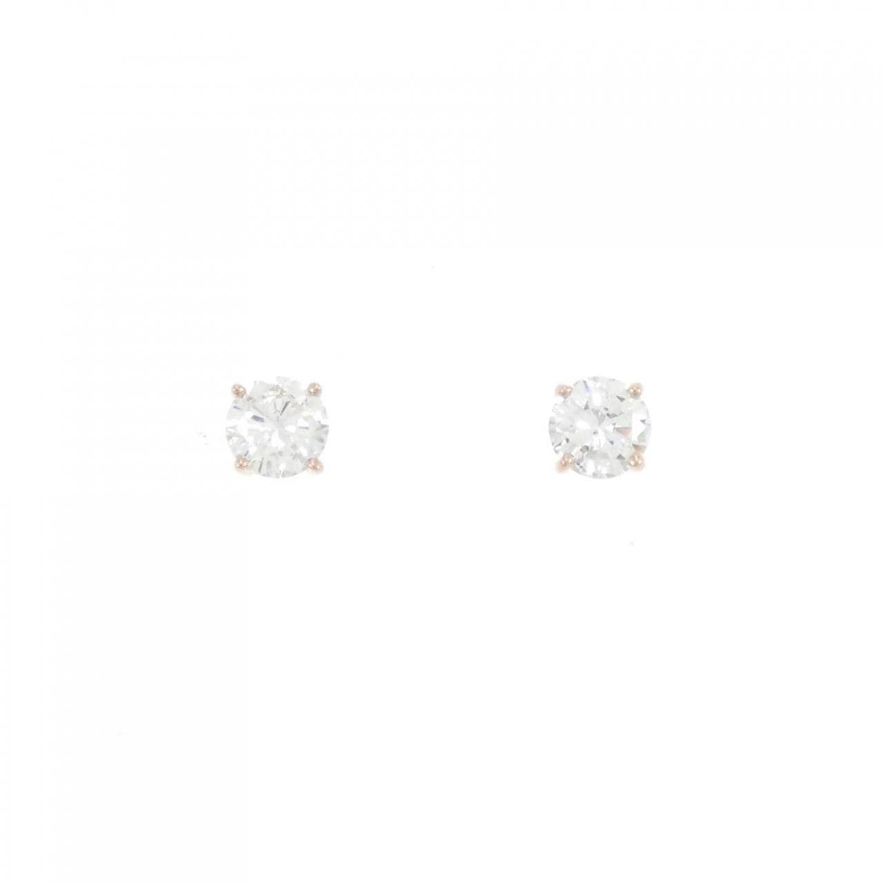 K18PG ダイヤモンド ピアス 0.317CT 0.313CT F SI1-2 Good